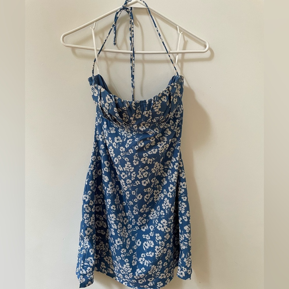 Princess Polly Acer Mini Dress Blue Floral Size 8 Sexy Summer Outfit